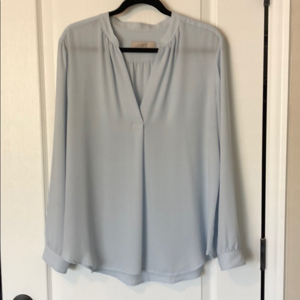 Ann Taylor LOFT baby blue blouse